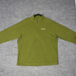 Marmot Polartec Fleece Layer Pullover Mens XL Green Quarter Zip